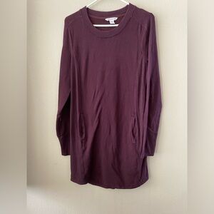 Athleta  Plum Long Sleeve Sweatshirt Dress